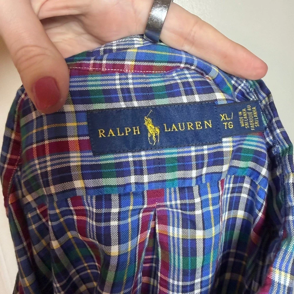 Ralph Lauren Long Sleeve Plaid Button Down Shirt Men XL Classic Fit